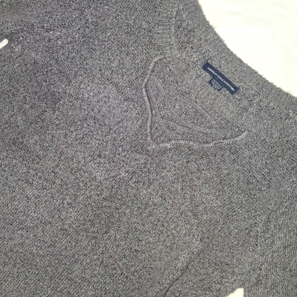 American Eagle Sweater Bell Long Sleeves Boho‎ Gray Womens Size XS Oversized